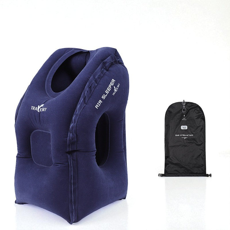 Uppblåsbar Vilokudde – Smart sovkudde för flyg & resor