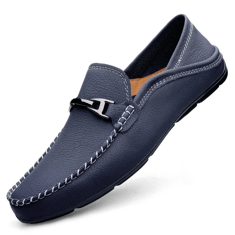 Extra Large Casual Leather Shoes Widened Gommino Loafers