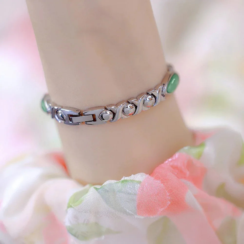 Women's Small Stylish Natural Dongling Stone Hetian Jade Watch