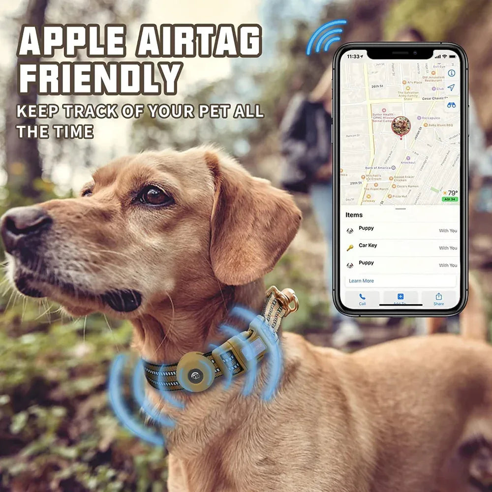 Silicone Case Nylon Anti-Lost Dog Collar