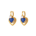 Natural Shell Klein Blue Loving Heart Earrings Clip For Women