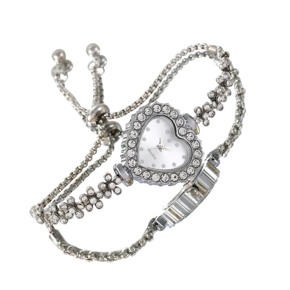 Flower Chain Diamond-Embedded Women's Elegant All-Match Watch