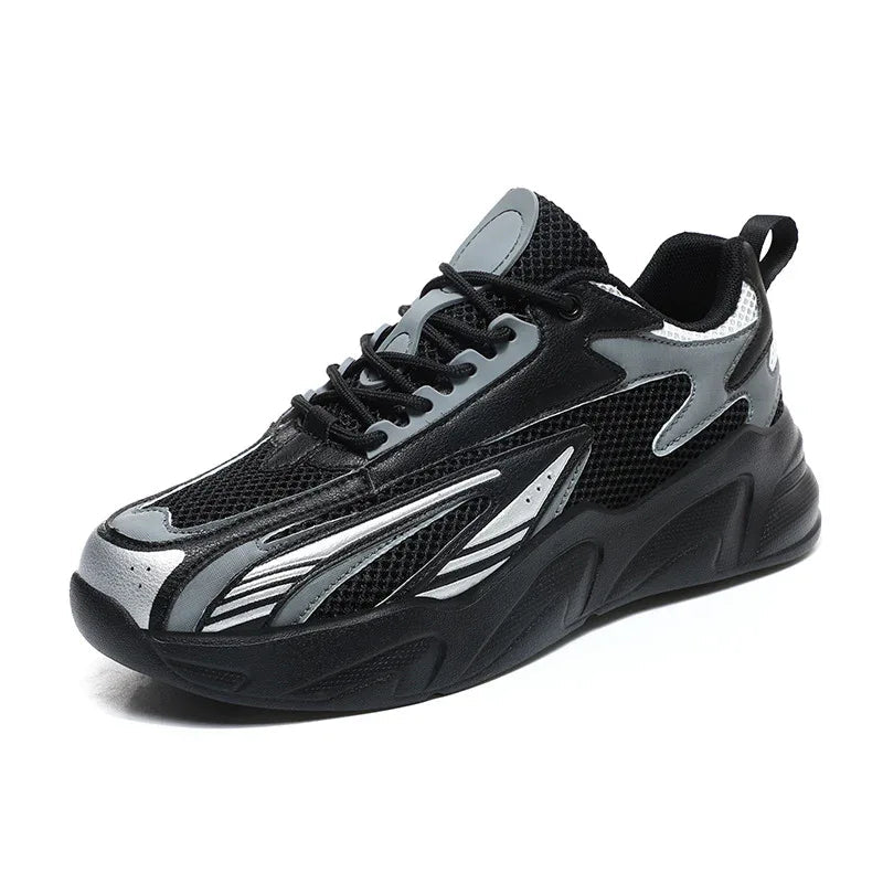 Men's Casual Mesh Sneaker Thick Bottom Plus Size Lightweight Breathable Running Shoes
