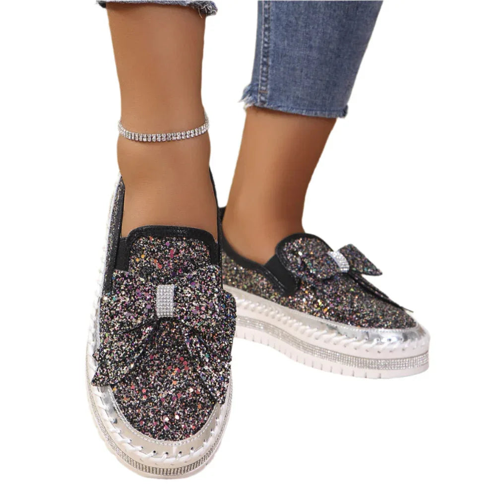 Rhinestone Studded Shoes Loafers For Women