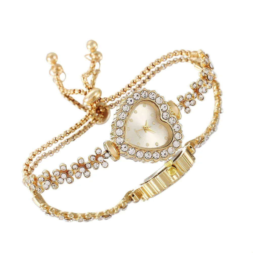 Flower Chain Diamond-Embedded Women's Elegant All-Match Watch