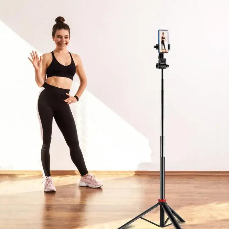 PULUZ 2m 8-section Aluminum Alloy Broadcast Fill Light Bracket Telescopic Tripod