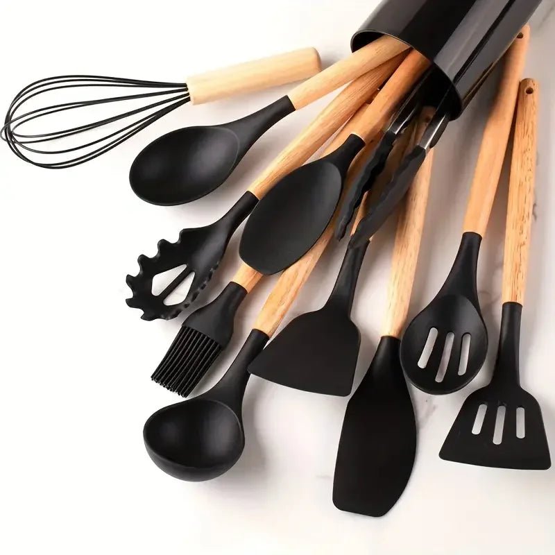 12PCS Non-Stick Silicone Kitchen Tools – Cooking Utensils & Measuring Set