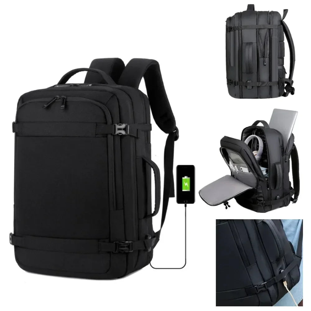 40L Water-Resistant USB Charging Backpack