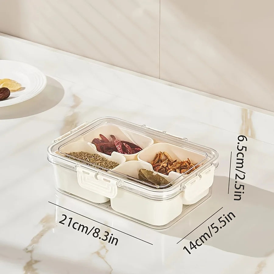 8-Compartment Snack Tray with Lid - Food Storage