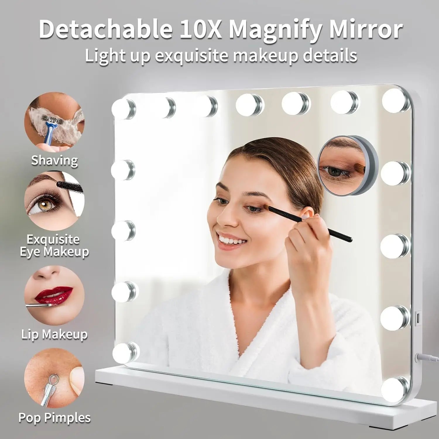 Dimmable Hollywood Vanity Mirror with LED Lights