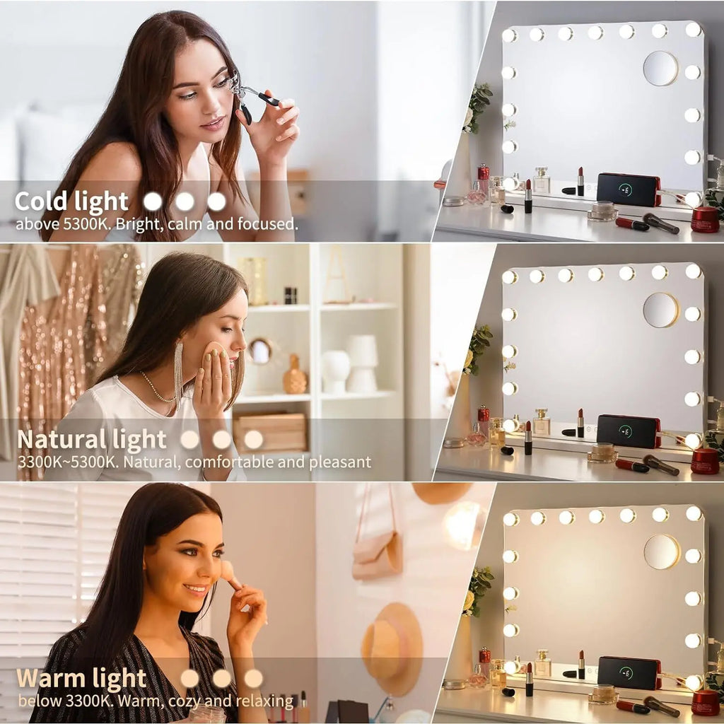 Dimmable Hollywood Vanity Mirror with LED Lights