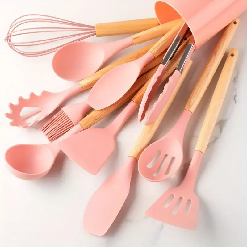 12PCS Non-Stick Silicone Kitchen Tools – Cooking Utensils & Measuring Set