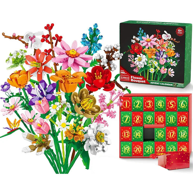 Flower Bouquet Building Block Advent Calendar 2025 – 24 Days of Festive Surprises