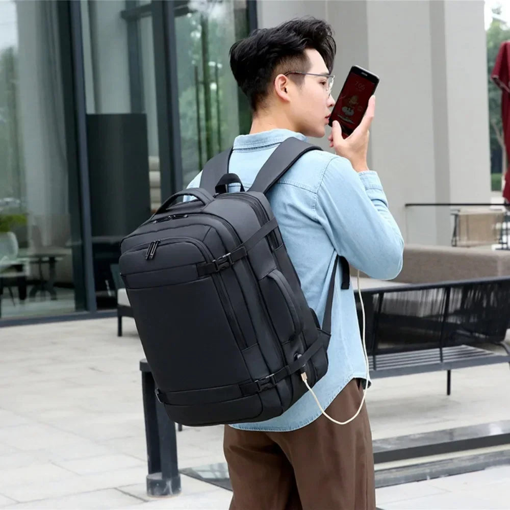 40L Water-Resistant USB Charging Backpack