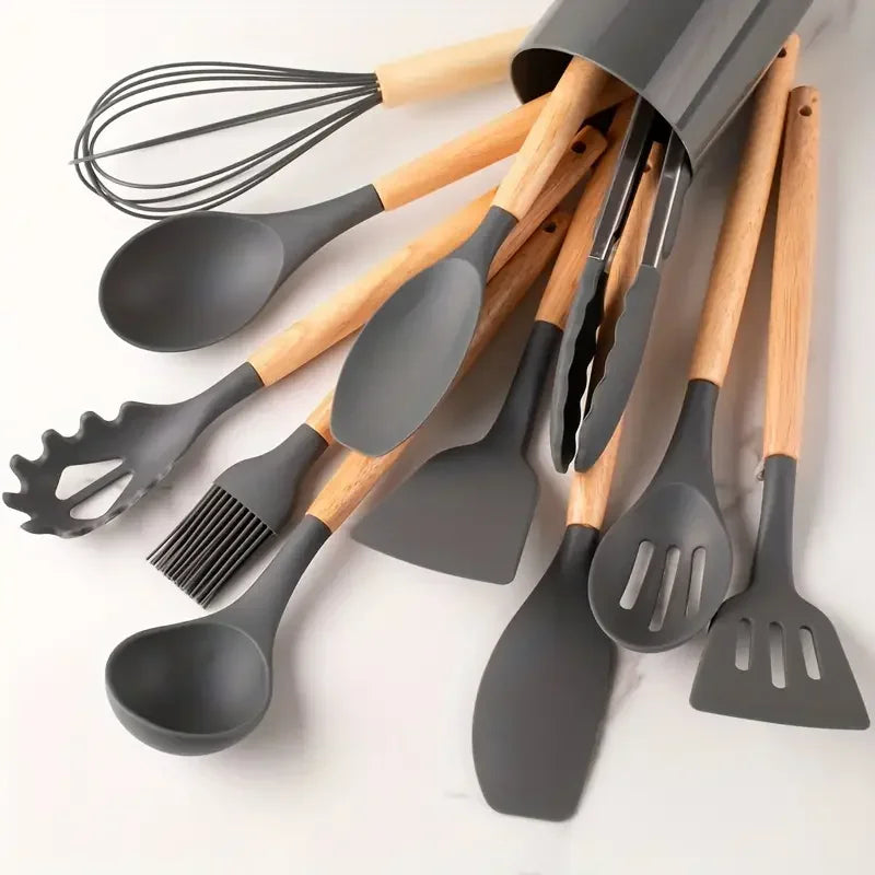 12PCS Non-Stick Silicone Kitchen Tools – Cooking Utensils & Measuring Set