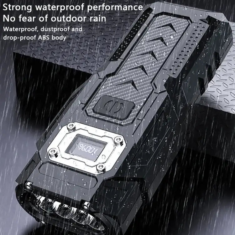 Kraftfull mini nyckellampa med magnet, LCD-display och dubbla ljuslägen