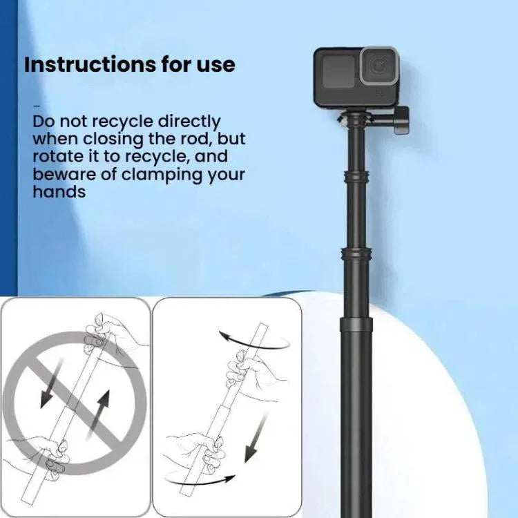 TELESIN Gen 2 2.7 m Kolfiber Selfie Stick