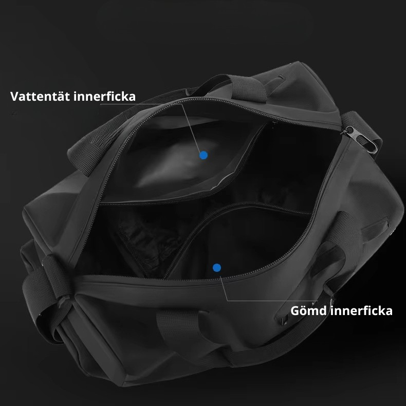 Gymväska – vattentät träningsväska med skofack och våtfack