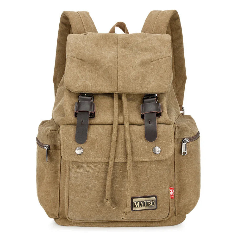 Men And Women Breathable Large Capacity Multiple Pockets Canvas Backpack For Travelling Camping & Hiking