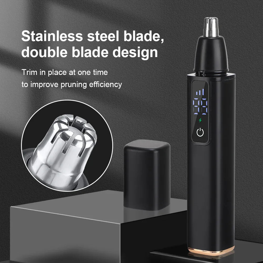 Men's Digital Display Three-Gear Adjustment Electric Nose Hair Trimmer