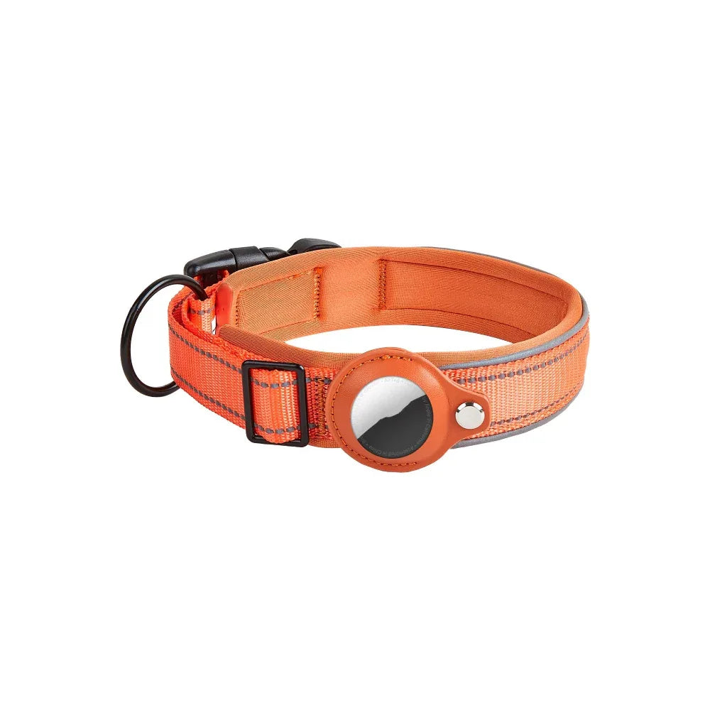 Airtag Leather Case Nylon Dog Cat Pet Anti-Lost Location Tracker Collar