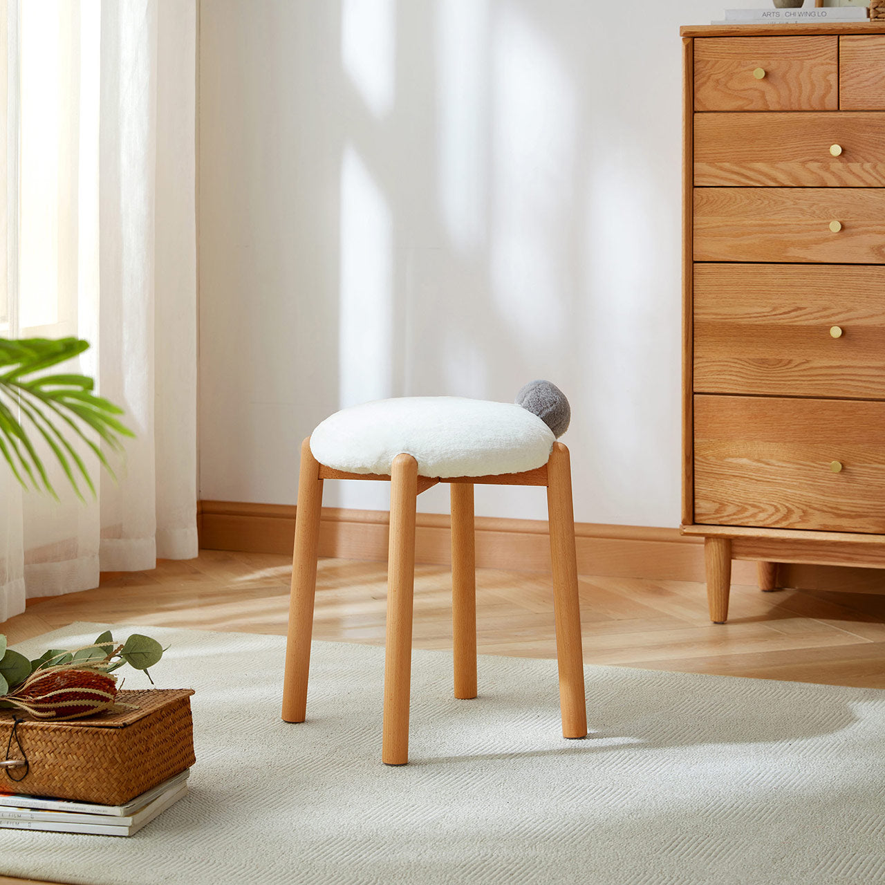 Animal Tails Creative Soft Plush Backless Stool-5