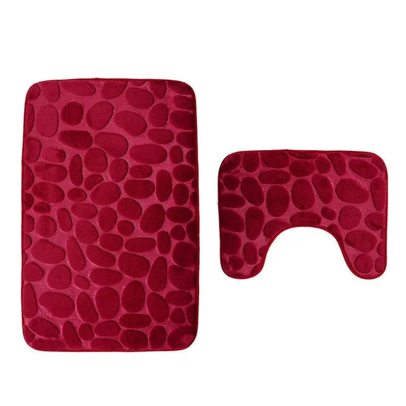 Anti-Slip Bathroom Carpet Floor Rug Mat Set