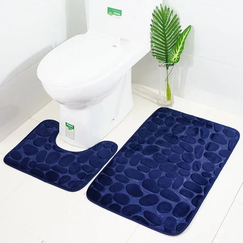 Anti-Slip Bathroom Carpet Floor Rug Mat Set