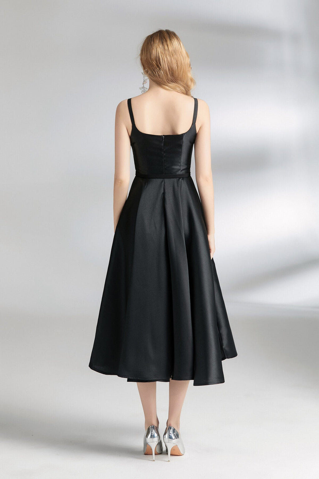 Audrey Hepburn Spaghetti Strap Flare Dress-3