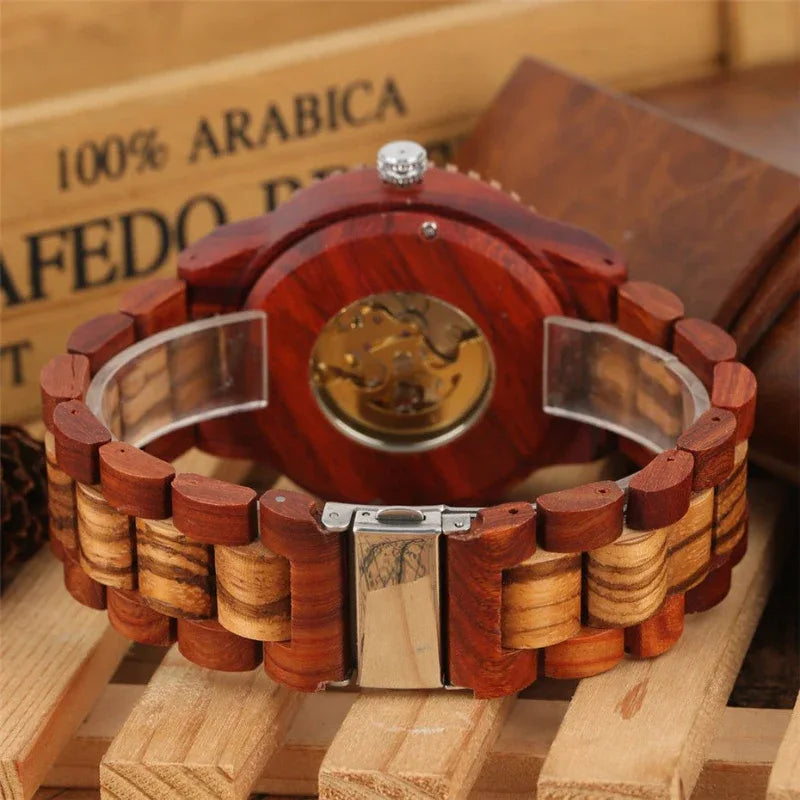 Automatic Mechanical Bamboo Wood Watch For Men