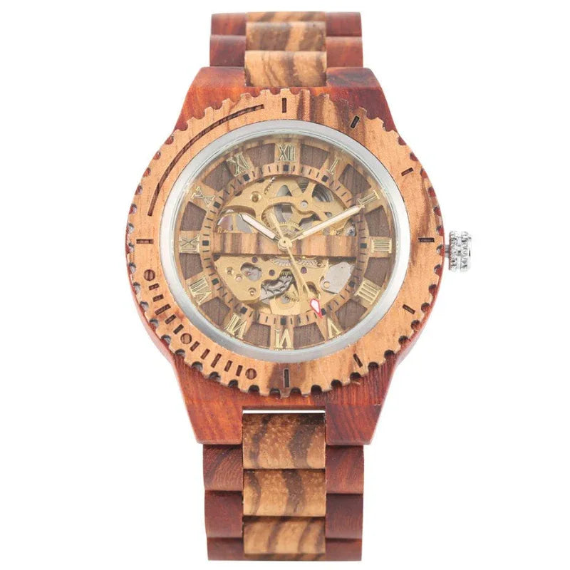 Automatic Mechanical Bamboo Wood Watch For Men