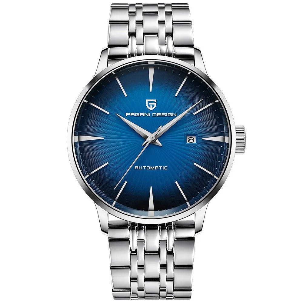 Automatic Mechanical Waterproof Men's Watch With Leather Strap