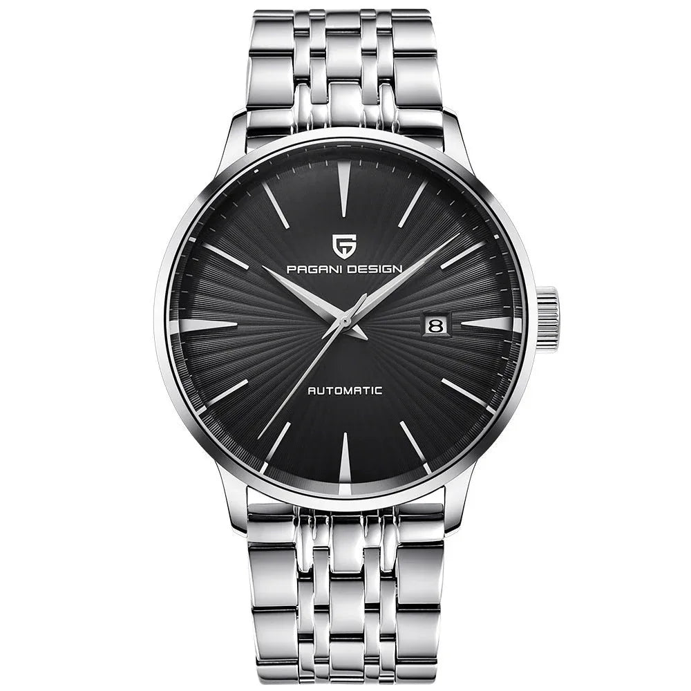 Automatic Mechanical Waterproof Men's Watch With Leather Strap
