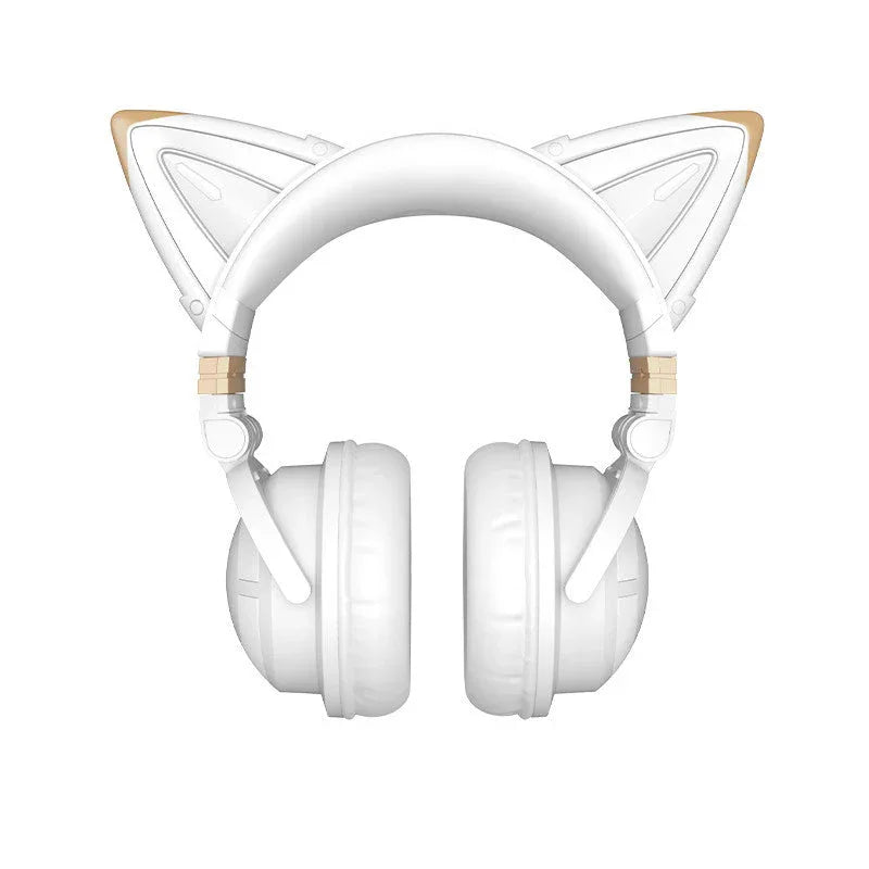 Cute Girl Game Gaming Wireless Headset With Cat Ears & Glowing LED Lights