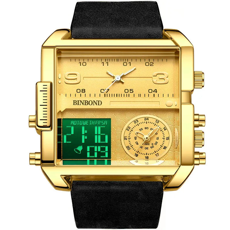 Men's Fashion Large Dial Multi-Functional Sports Quartz Watch
