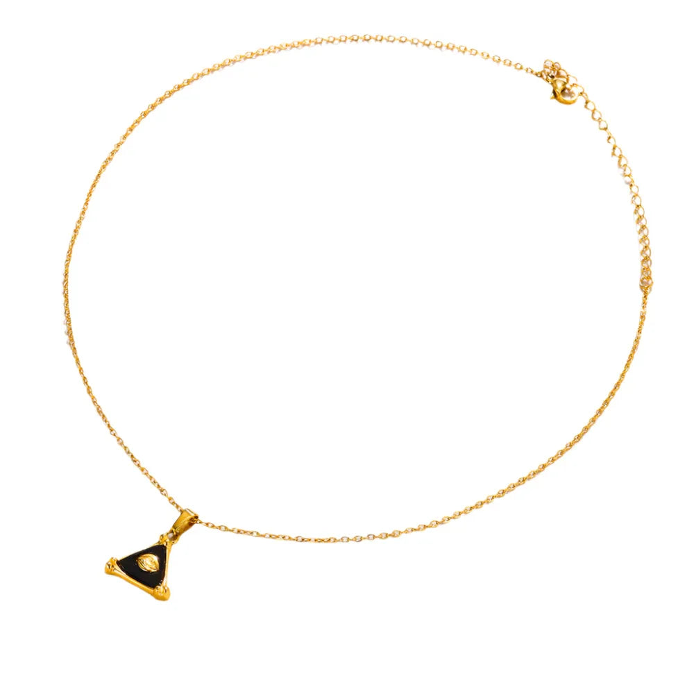 Fashion Triangle 18K Gold Stainless Steel Unisex Necklace