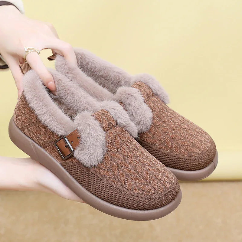 Women's Fleece-Lined Extra-Thick Insulated Cotton Winter Shoes