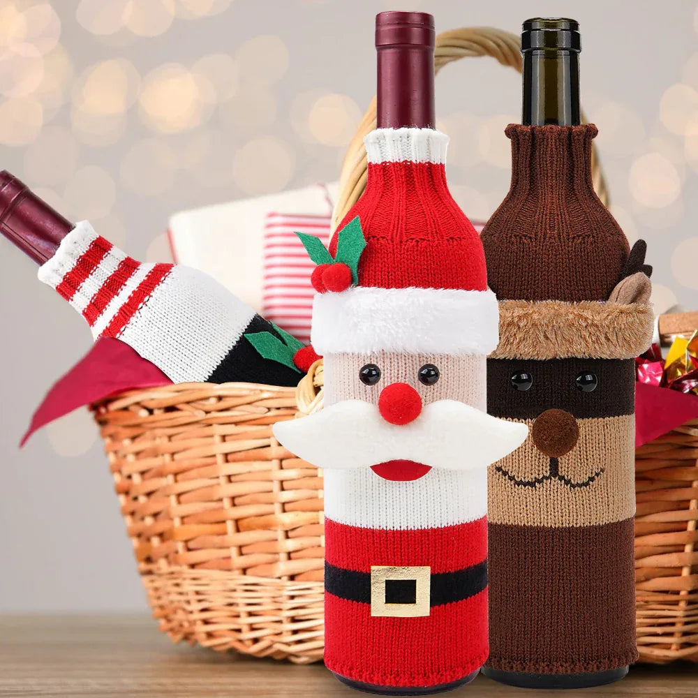 Home Fashion Simple Christmas Table Decorations Bottle Cover