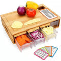 Bamboo Wood Cutting Board With Storage Boxes