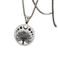 Men's Round Stainless Steel Tree Life Pendant Necklace