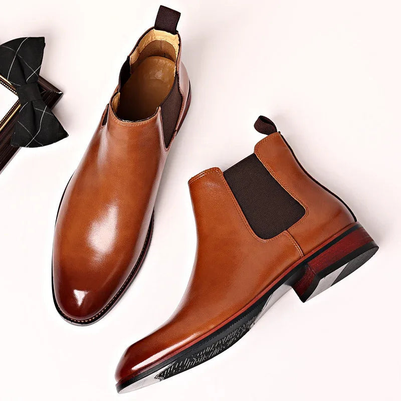 Men's Autumn Breathable Pointed Toe Chelsea Boots