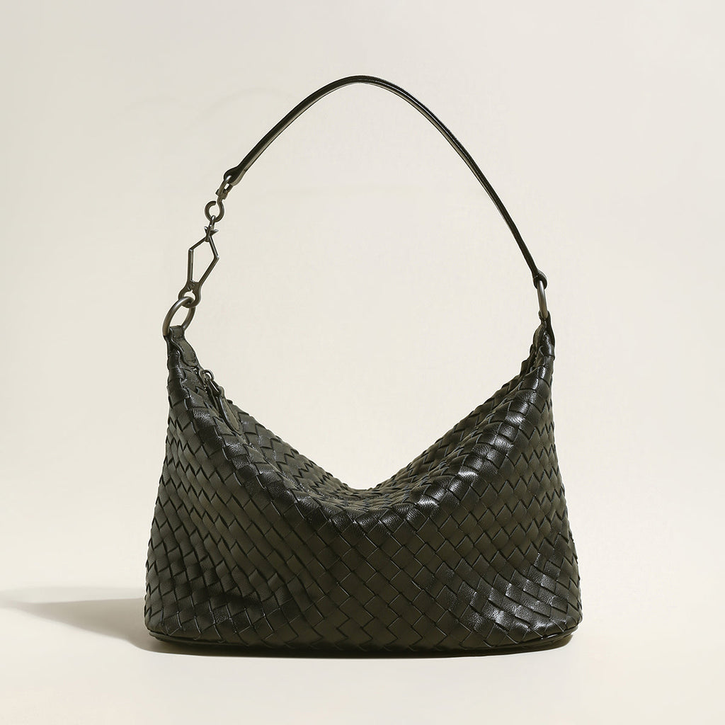 Belmont Black Slouchy Woven Shoulder Bag-0