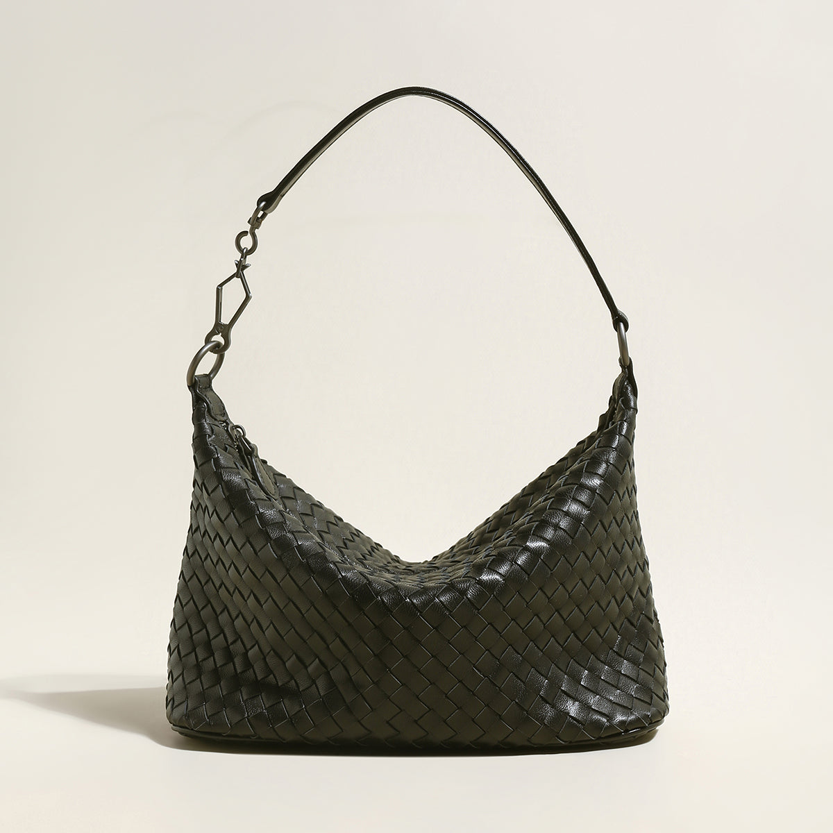 Belmont Black Slouchy Woven Shoulder Bag-0