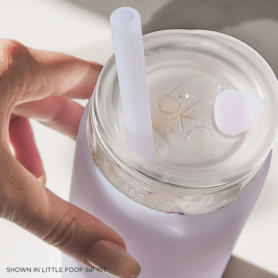 bkr glasflaska med sugrör - Honeymoon