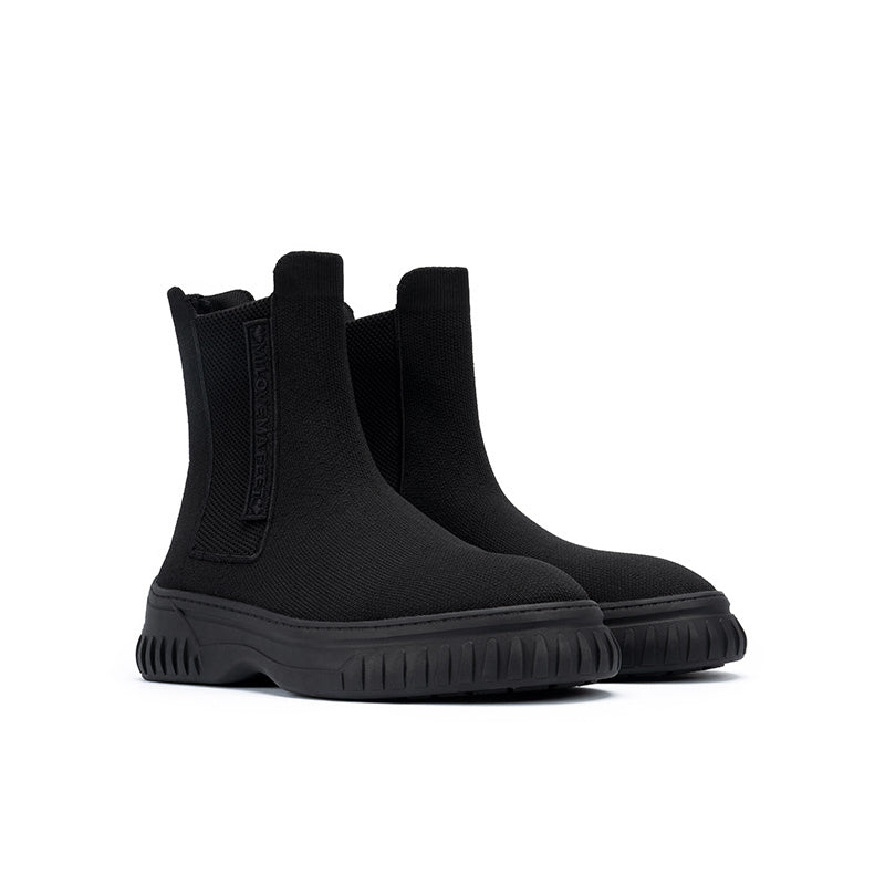 British Style Thick Soled Sporty Chelsea Ankle Boots-1