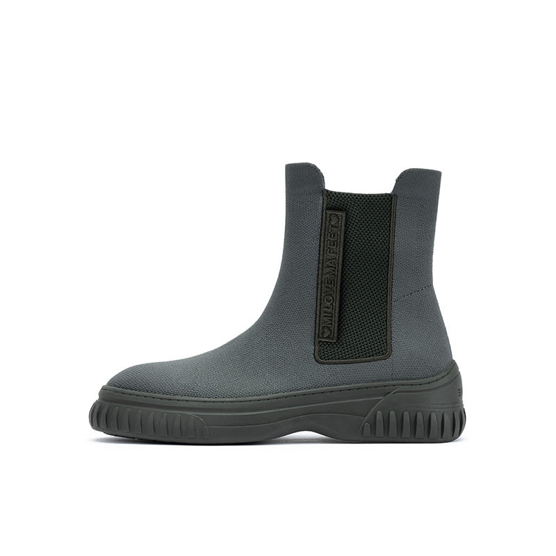 British Style Thick Soled Sporty Chelsea Ankle Boots-5