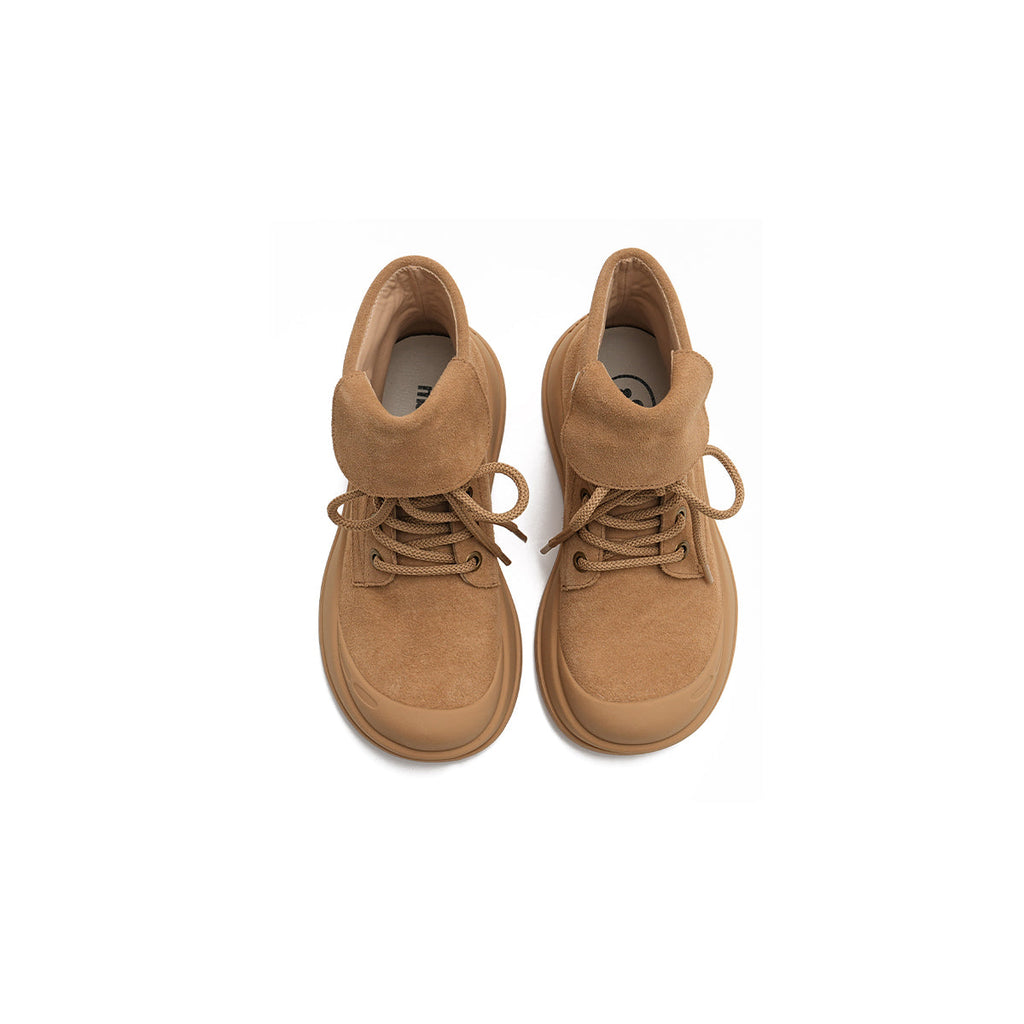 Brown Suede Leather Motorcycle Boots-4