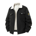 Fleece-Lined Thickened Warm Jacket Fashionable Lapel Workwear Lambswool Men's Coat
