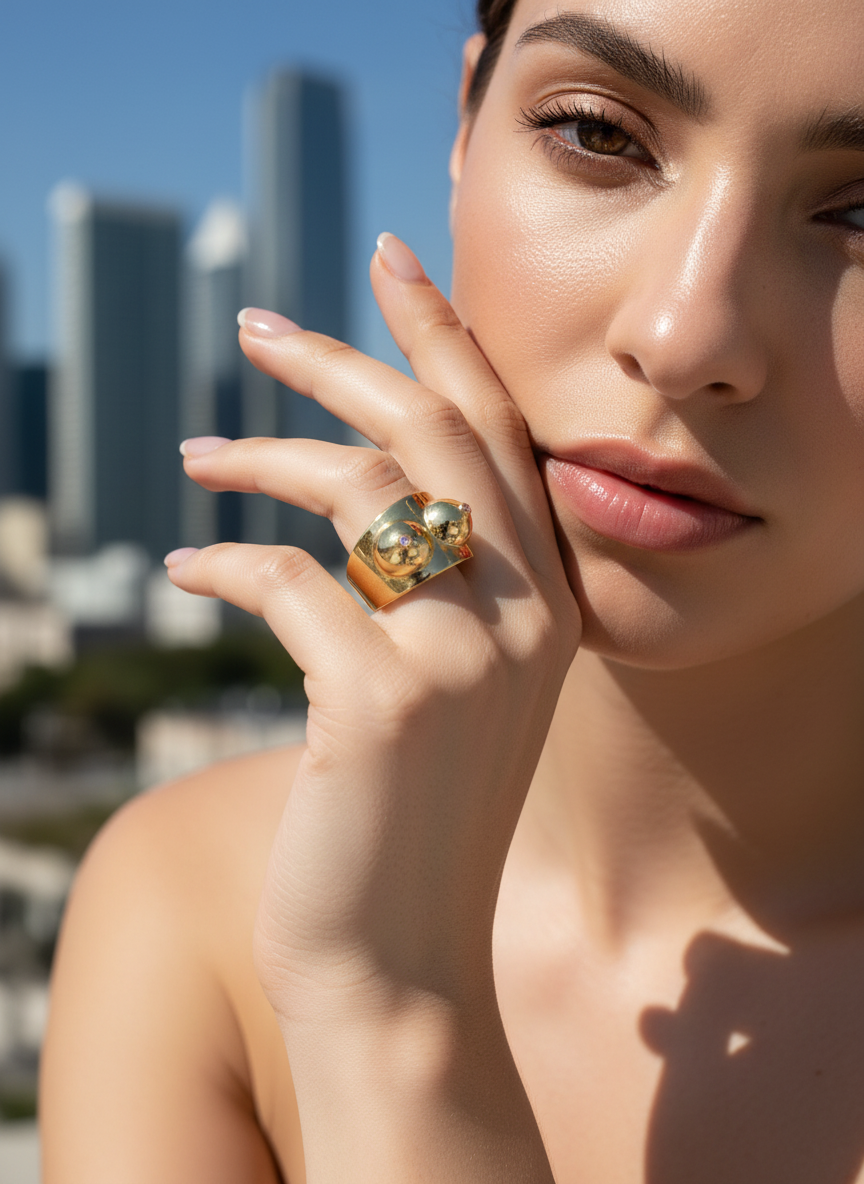 Boobs gold ring