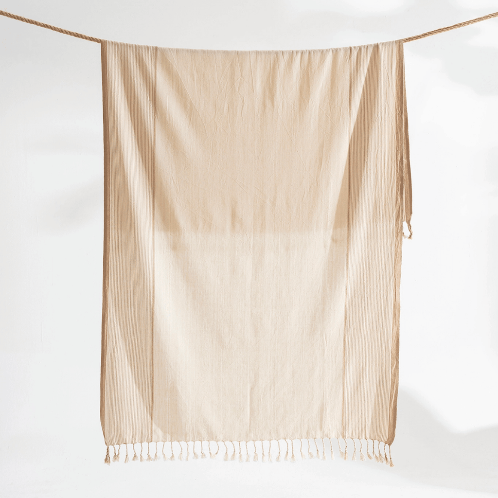 Strandhandduk beige handduksset